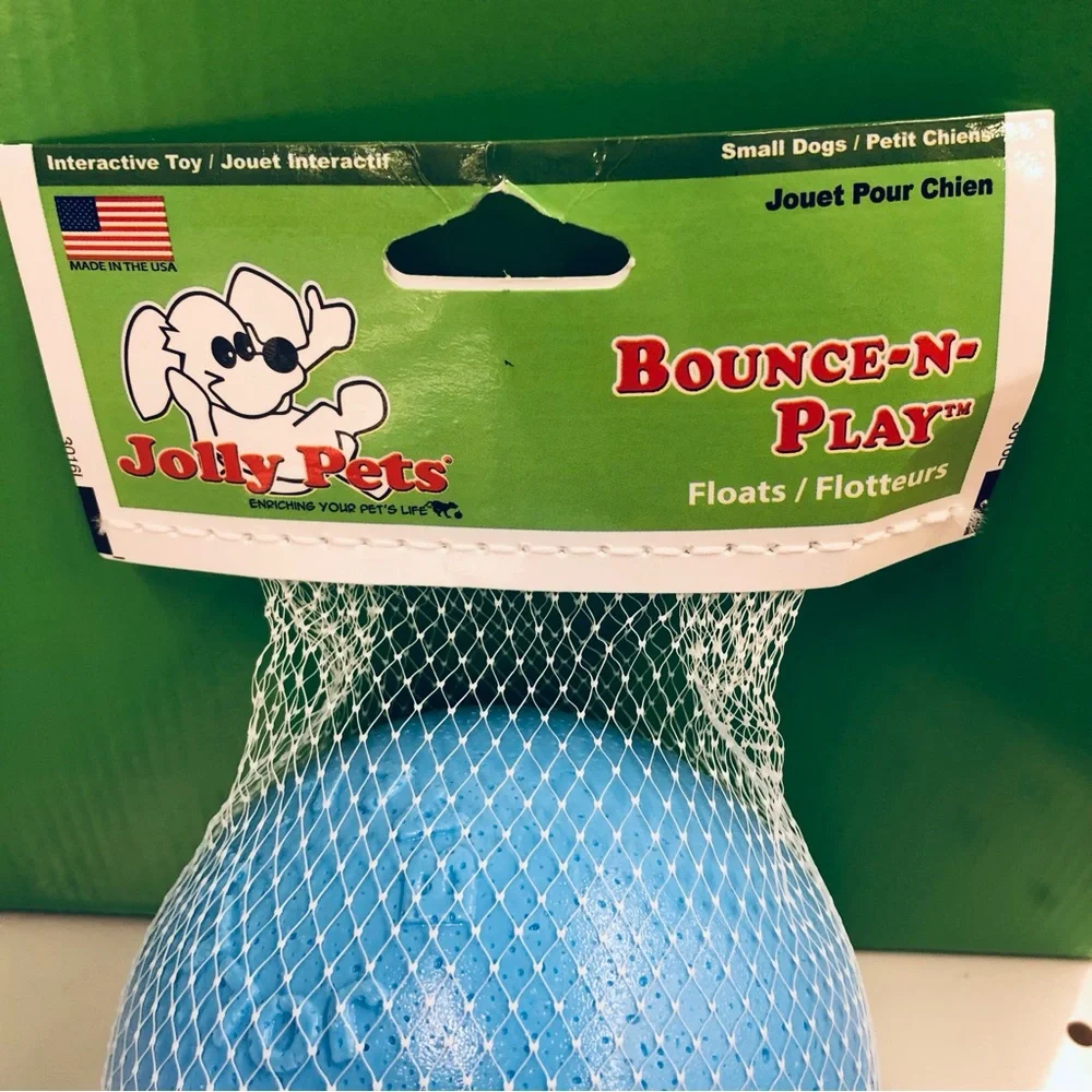 💥$12💥NEW JOLLY PETS Dog Toy Ball Bounce-N-Play for Small Dog ~4.5” Blue